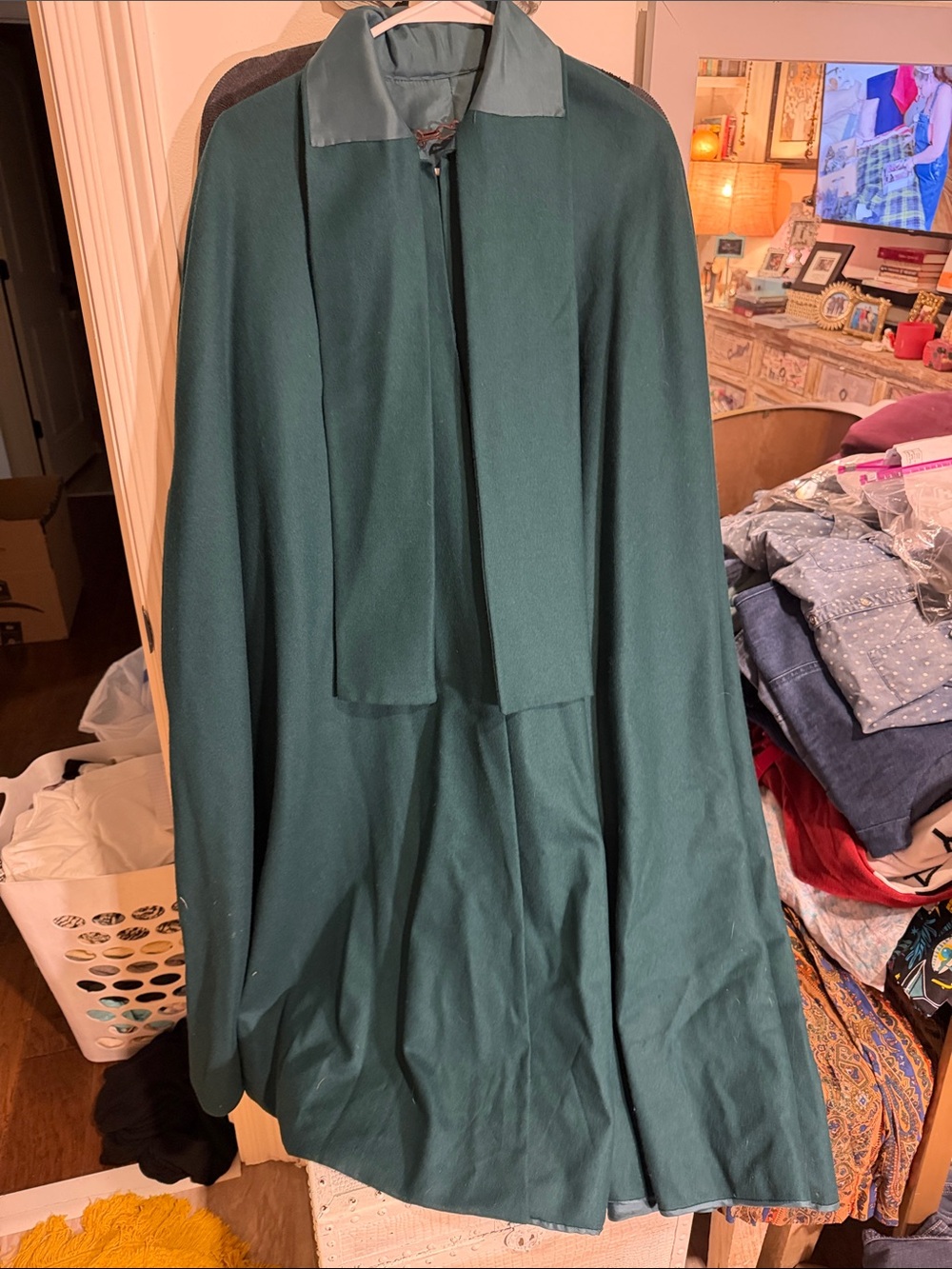 Classic Women's Green Cape Coat